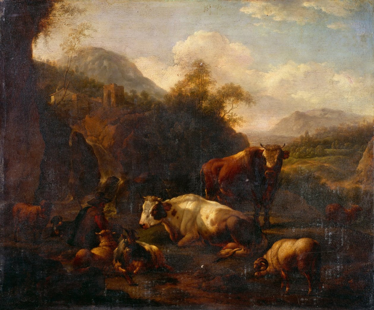 Landschap door Johann Heinrich Roos