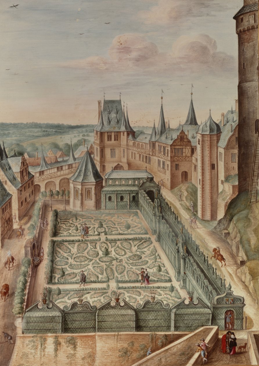 Een tuin, 1660 door Johann Jakob Walther