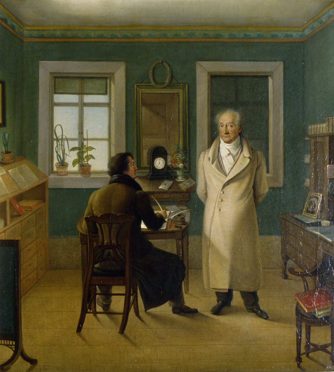 Goethe dicteert aan zijn klerk John, 1834 door Johann Joseph Schmeller