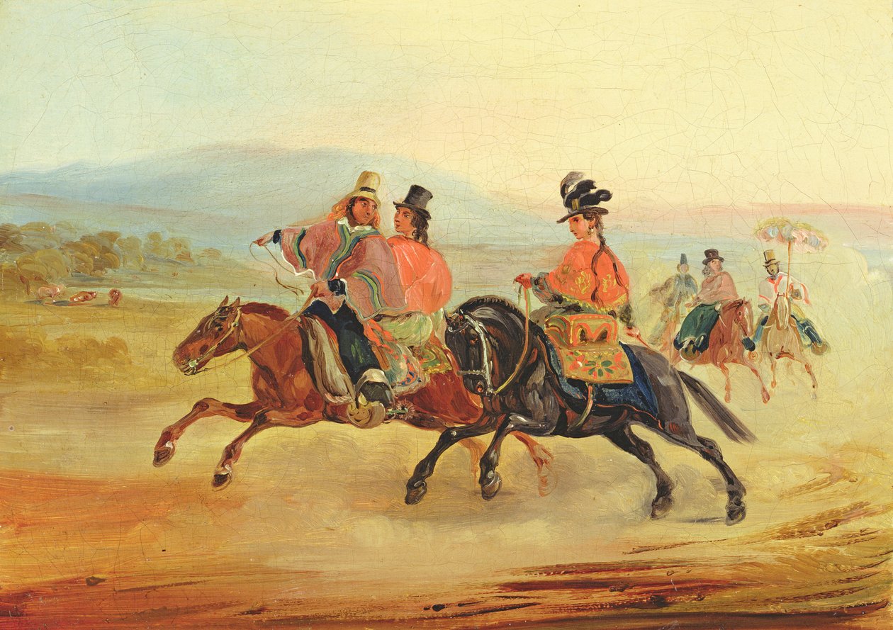 Chileense ruiters, c.1835-36 door Johann Moritz Rugendas