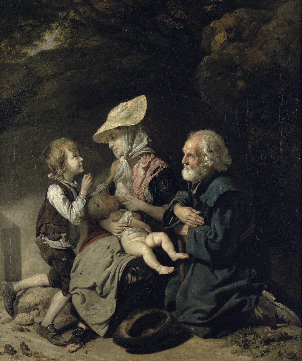 Bedelaars op de weg naar Stanmore door Johan Joseph Zoffany