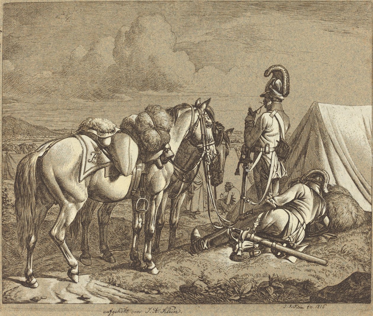 Oostenrijkse dragonders door Johann Adam Klein