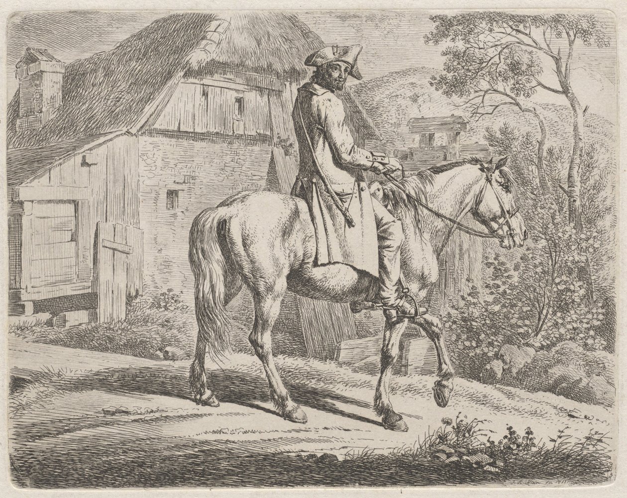Veehandelaar te paard door Johann Adam Klein
