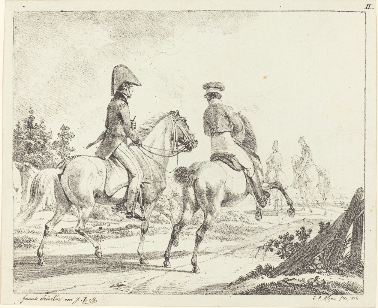 Erlangen Studenten te Paard door Johann Adam Klein