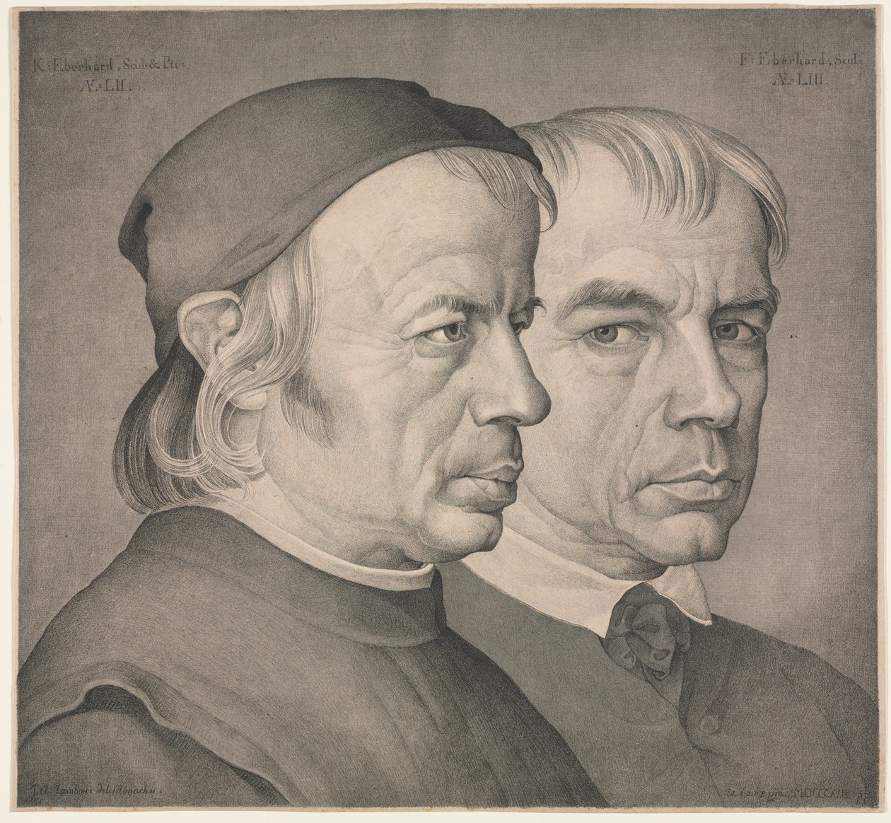 De gebroeders Eberhard, 1822 door Johann Anton Ramboux