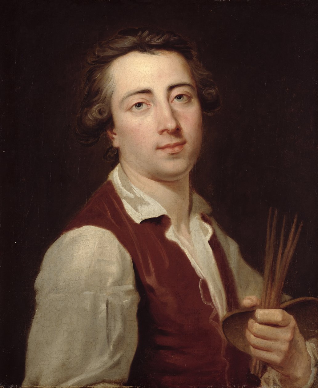 Zelfportret, c.1775-80 door Johann August Nahl the Younger