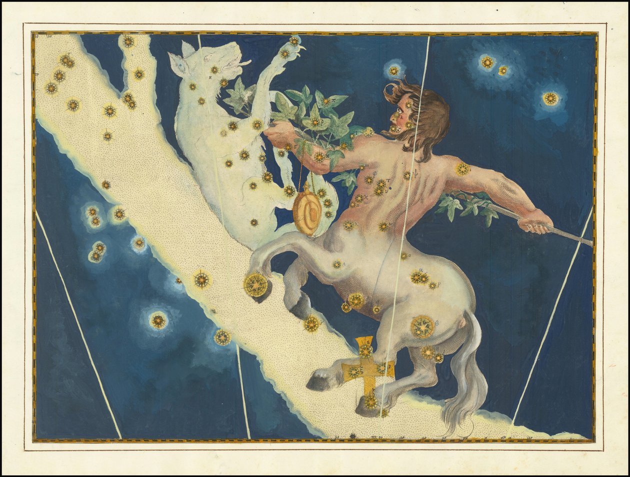 Lupus en Centaurus - Johann Bayer door Johann Bayer
