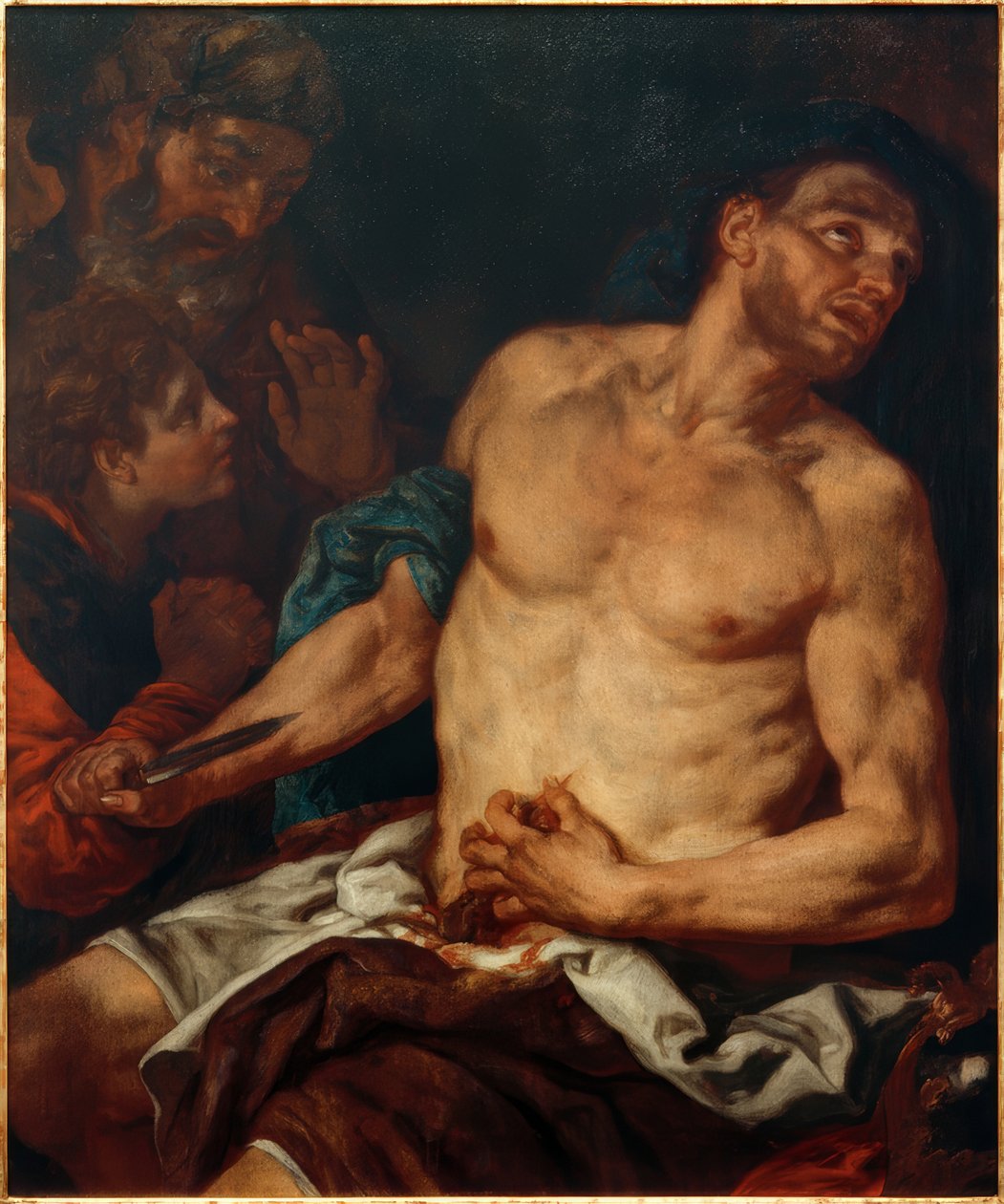 De zelfmoord van Cato door Johann Carl Loth