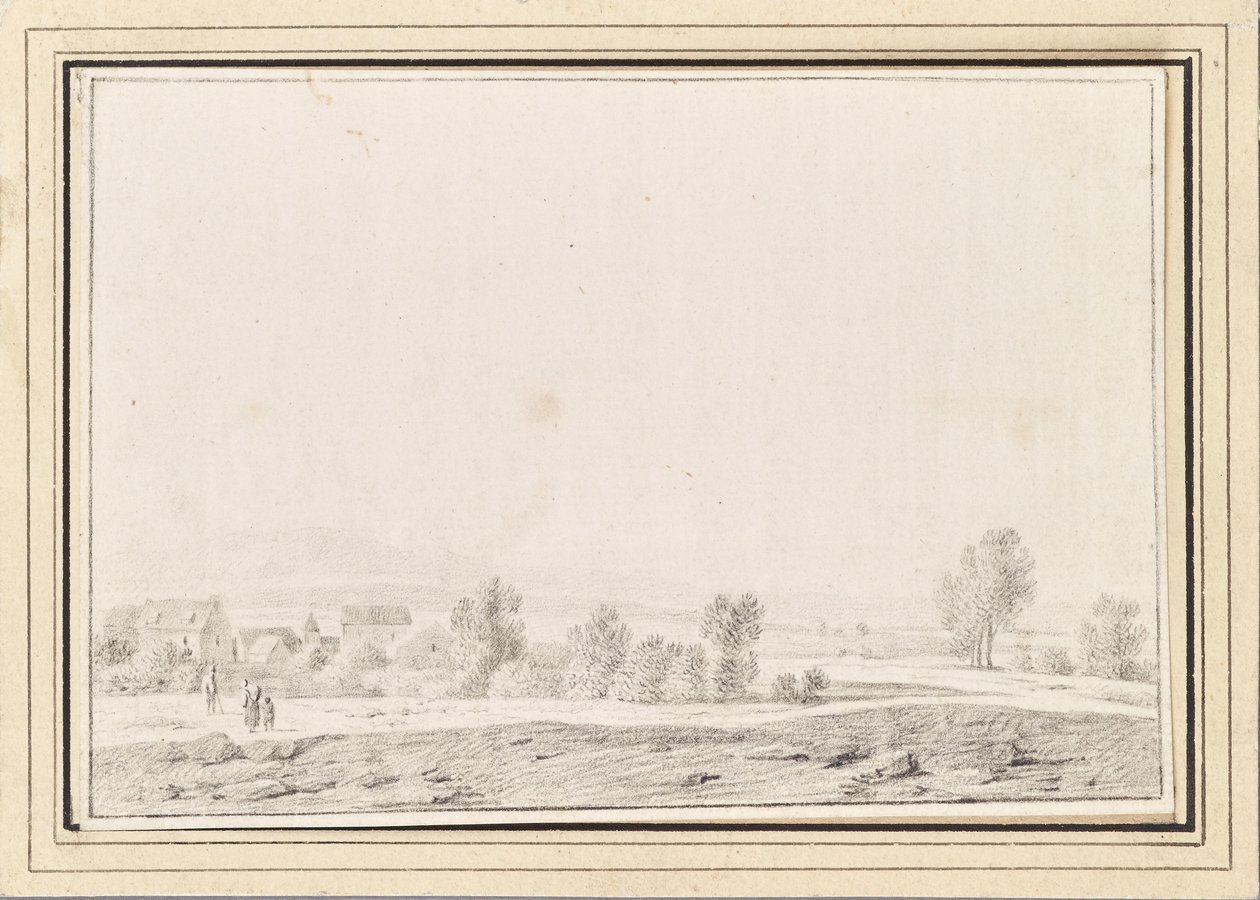 Landschap met dorp door Johann Christian Brand