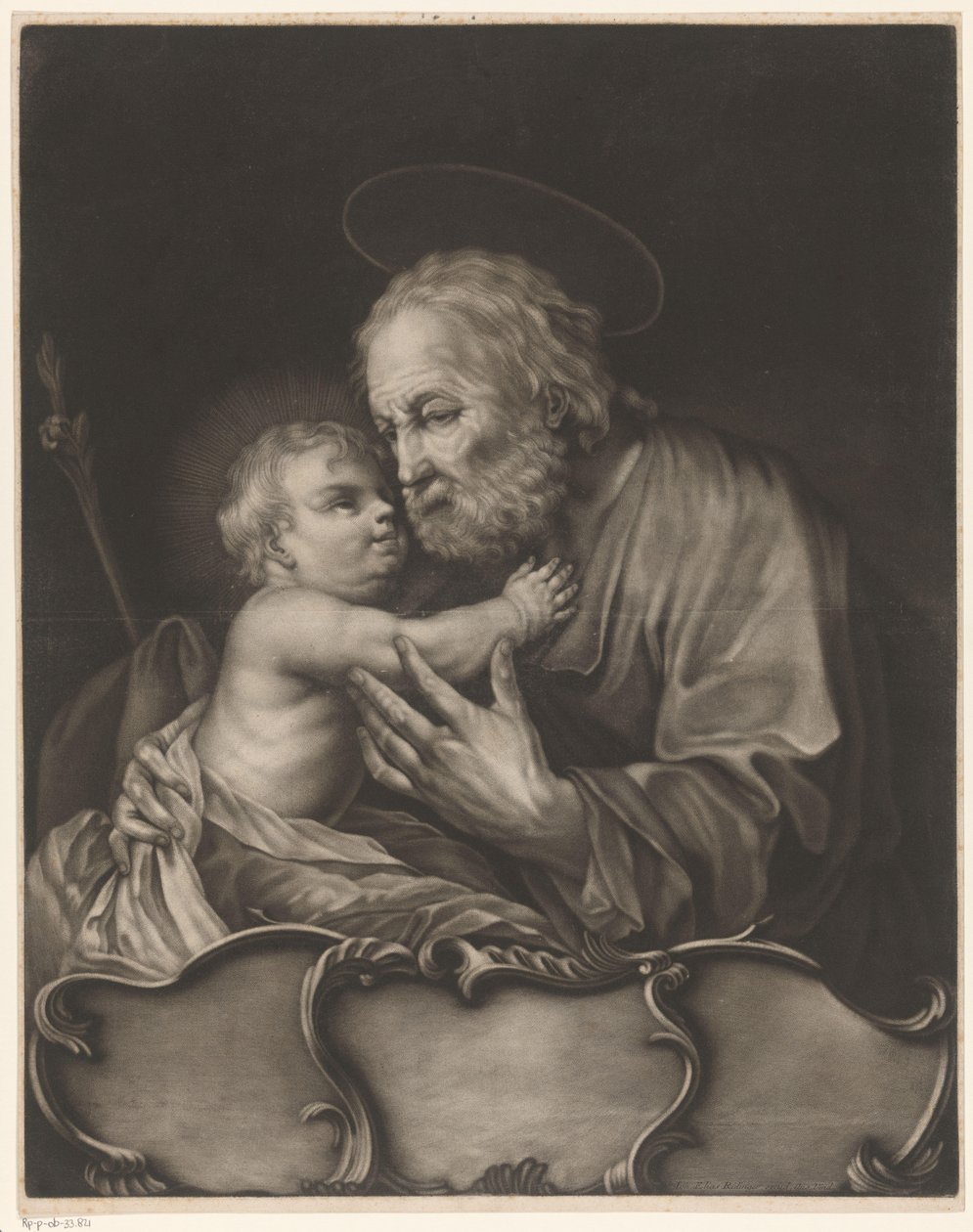 Jozef met het Christuskind door Johann Elias Ridinger
