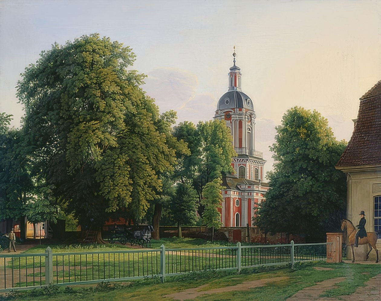 Kerk in het park van Kasteel Buch door Johann Erdmann Hummel