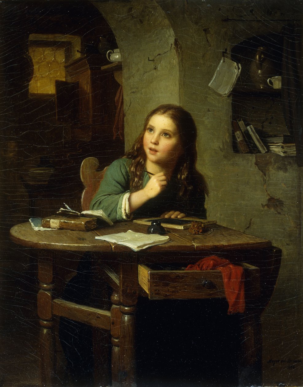 Het jonge schoolmeisje, 1864 door Johann Georg Meyer