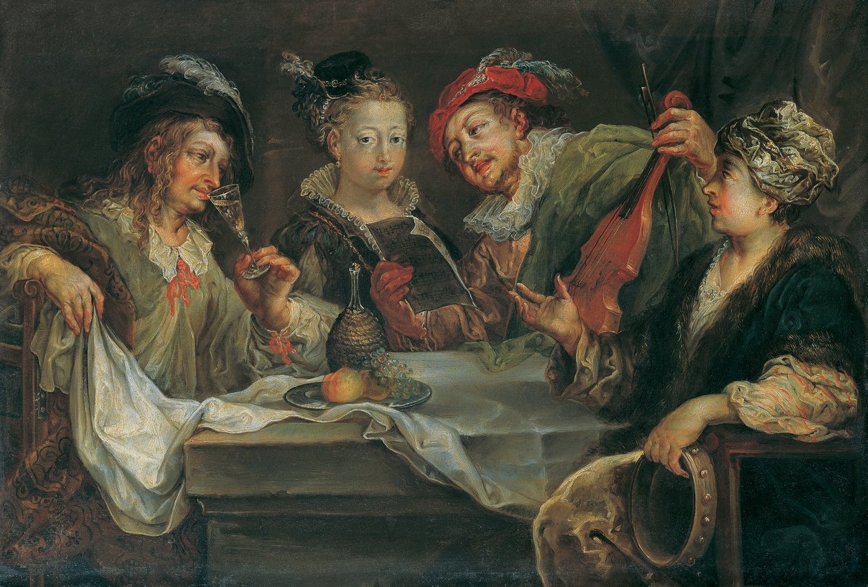 Vermaak na de maaltijd door Johann Georg Platzer