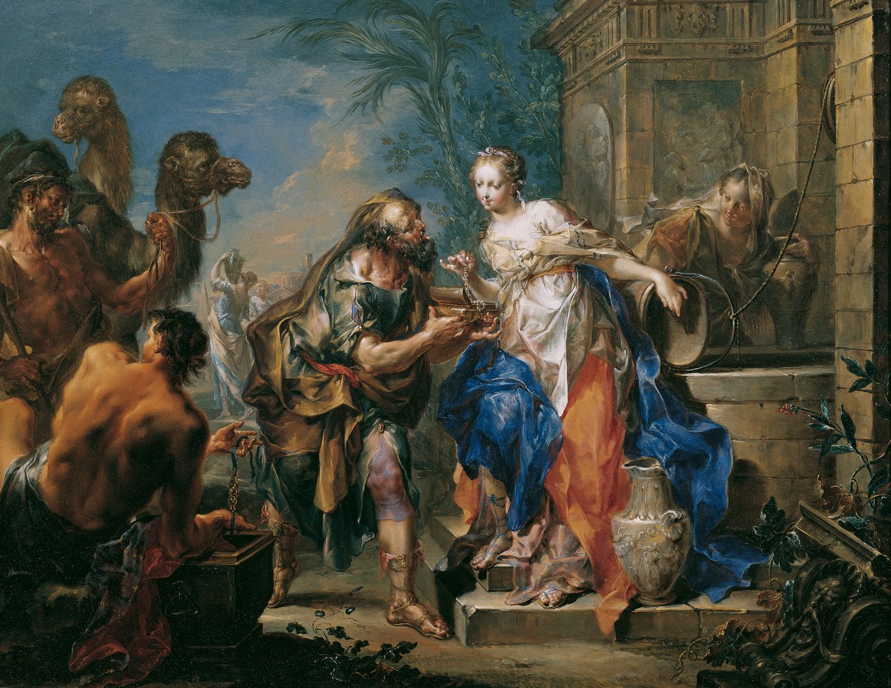 Rebekka bij de bron door Johann Georg Platzer