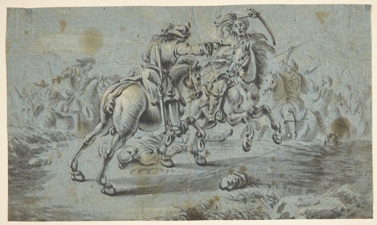 Ruitergevecht met Turken? door Johann Georg von Bemmel