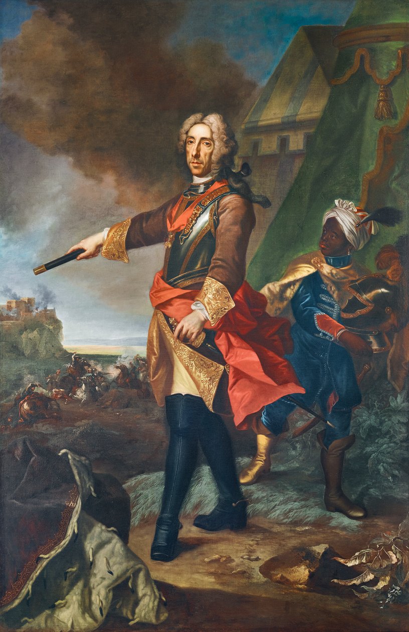 Prins Eugenius van Savoye als veldheer door Johann Gottfried Auerbach