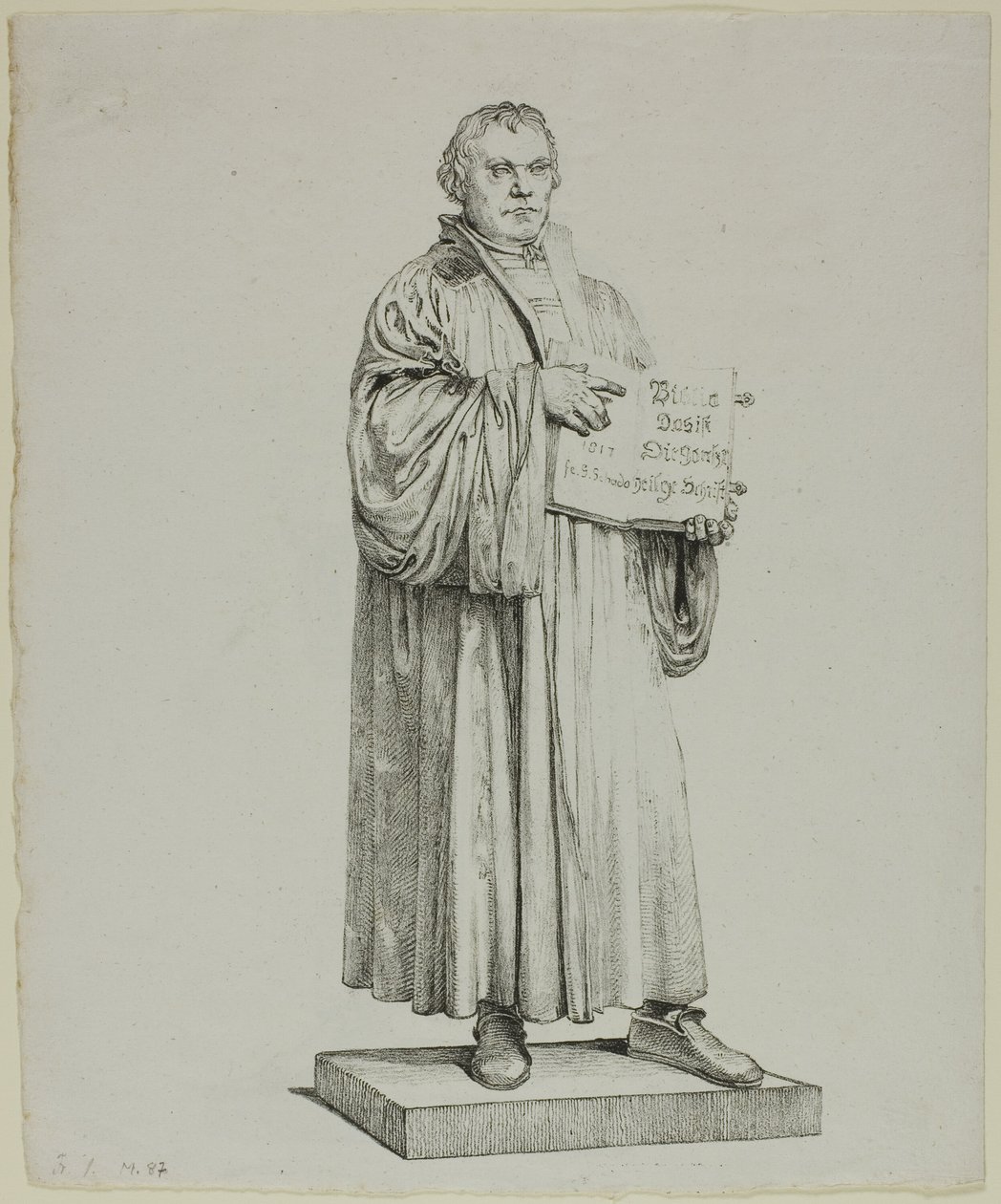 Luthers standbeeld in Wittenberg door Johann Gottfried Schadow