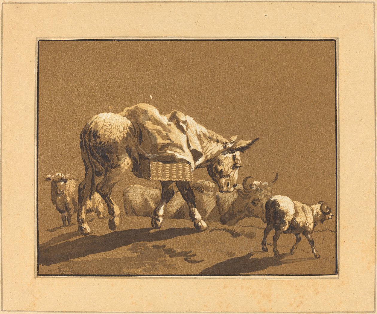 Ezel door Johann Gottlieb Prestel after Joseph Wagner