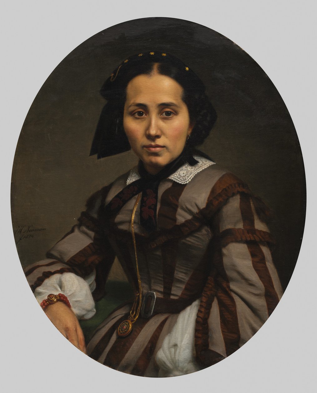 Portret van een Dame door Johann Heinrich Neumann