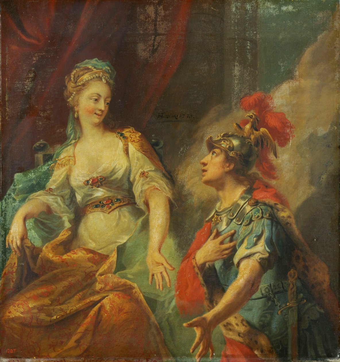 Aeneas voor Dido door Johann Heinrich Tischbein