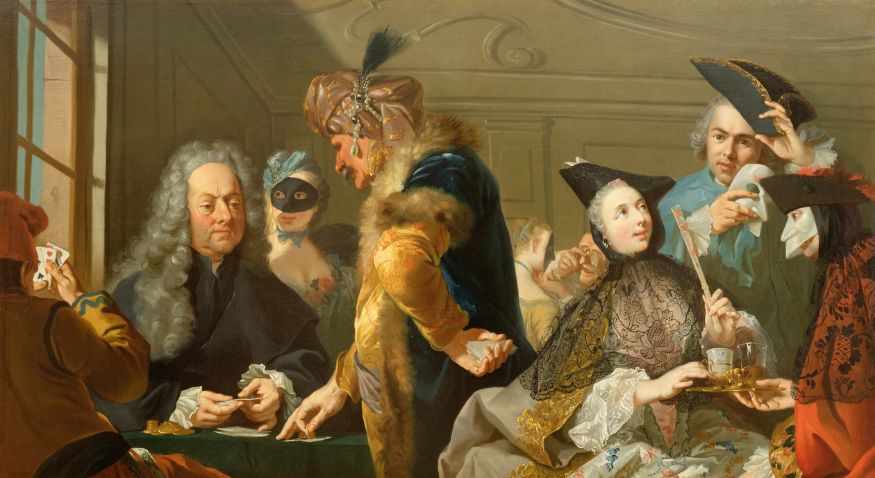 Gokkers in de foyer door Johann Heinrich Tischbein