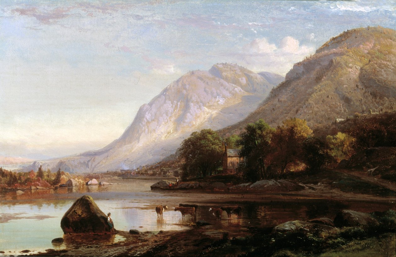 Hudson bij Cold Spring door Johann Hermann Carmiencke