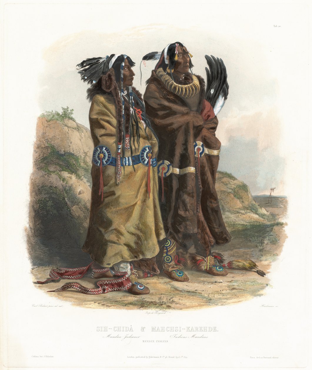 Sih-Chidä en Mahchsi-Karehde door Johann Hürlimann, after Karl Bodmer