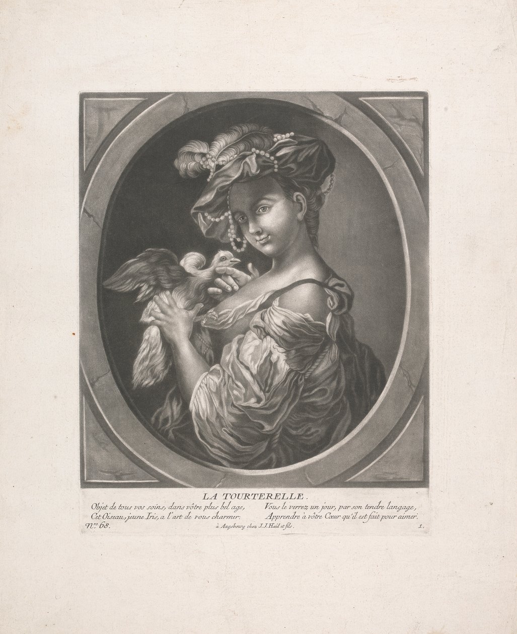 De tortelduif door Johann Jacobus Haid
