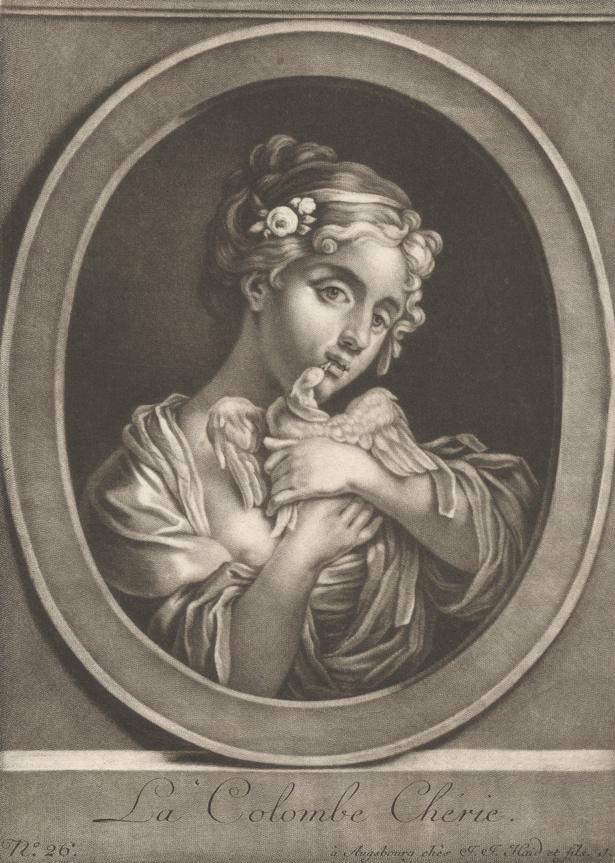 De geliefde duif door Johann Jacobus Haid