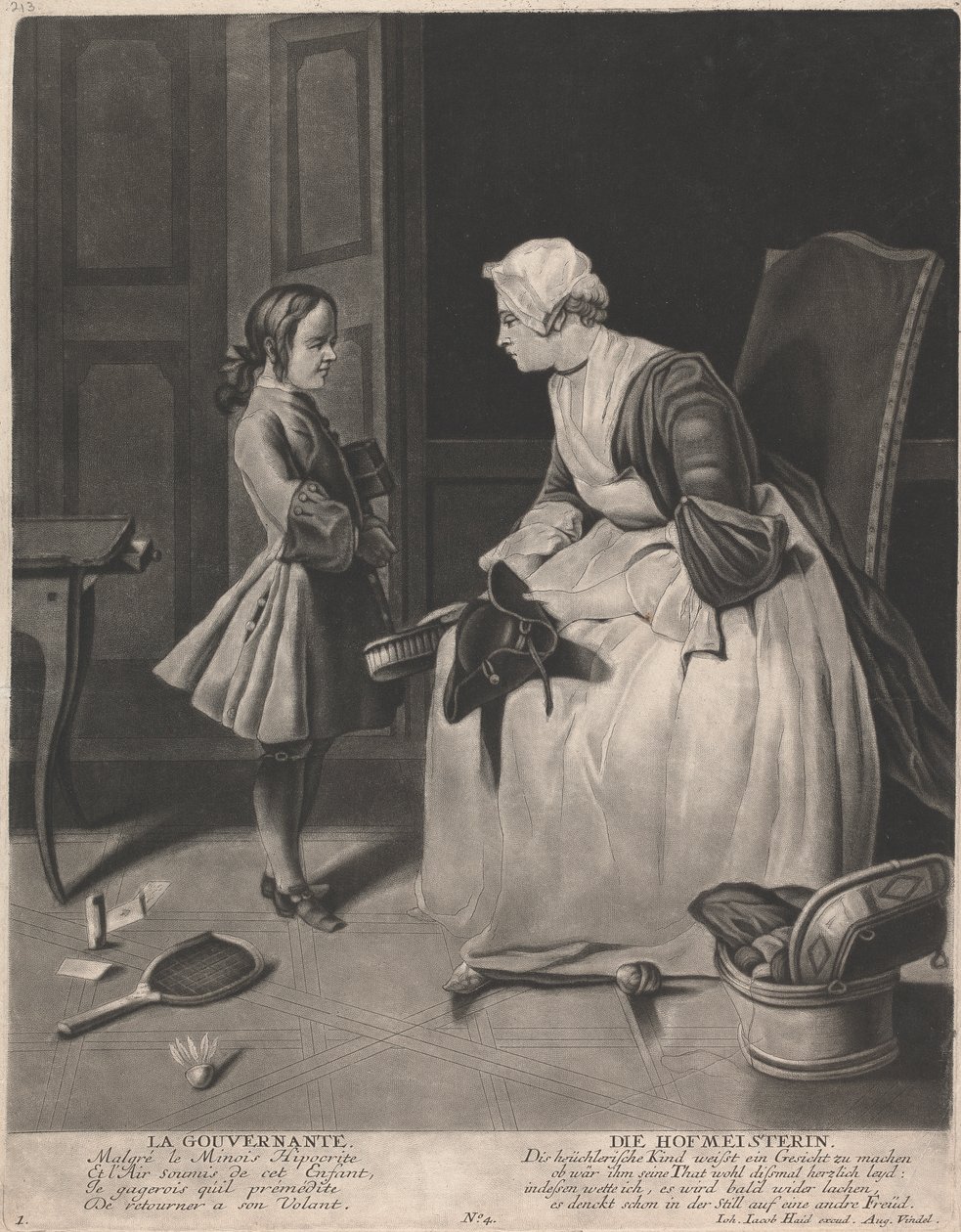 De Gouvernante door Johann Jacobus Haid