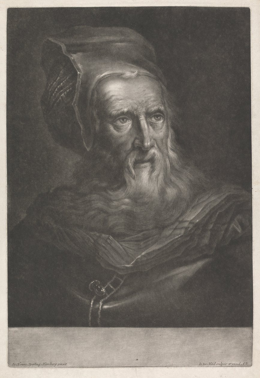 Man met een Hoed door Johann Jacobus Haid