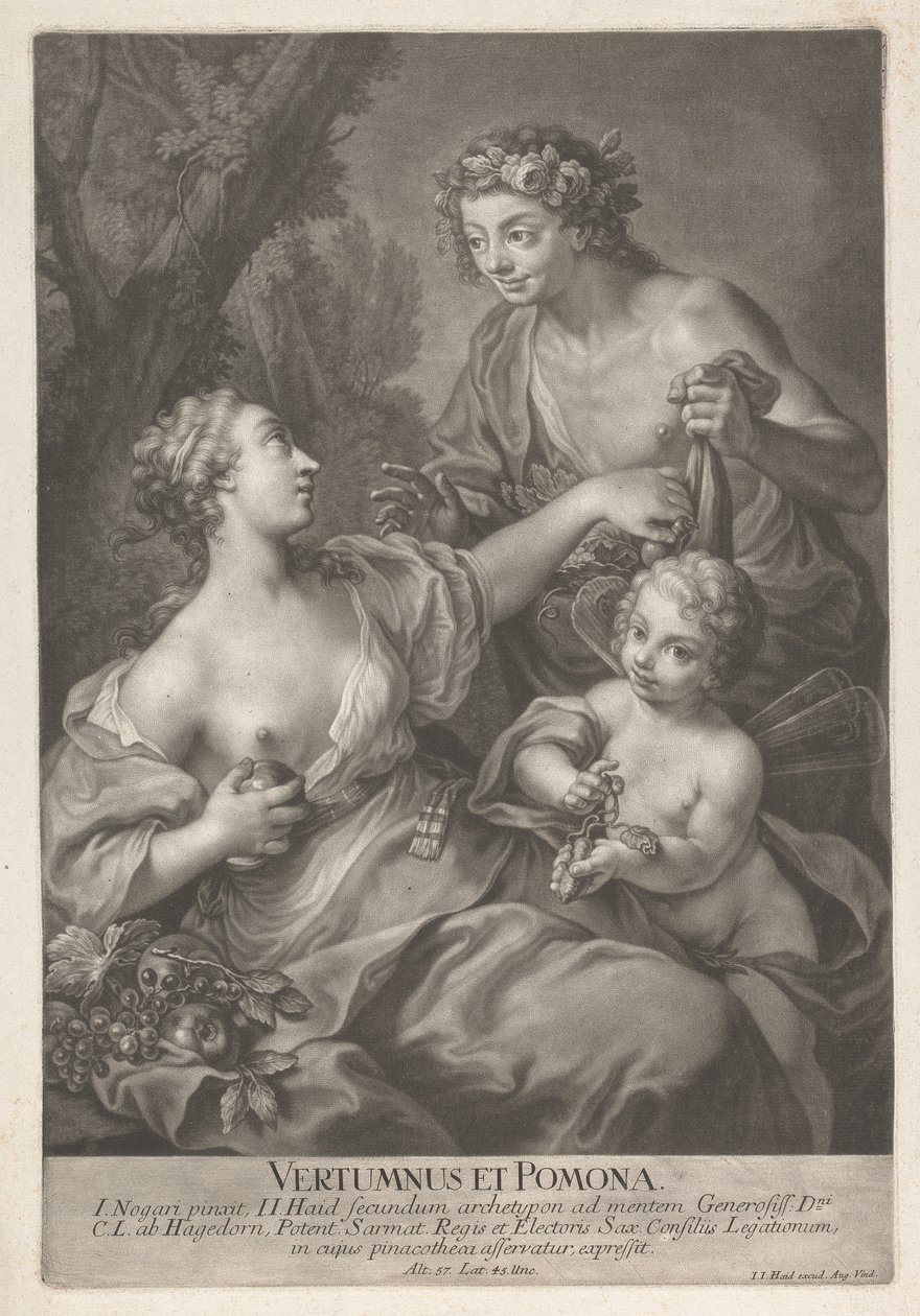 Vertumnus en Pomona door Johann Jacobus Haid