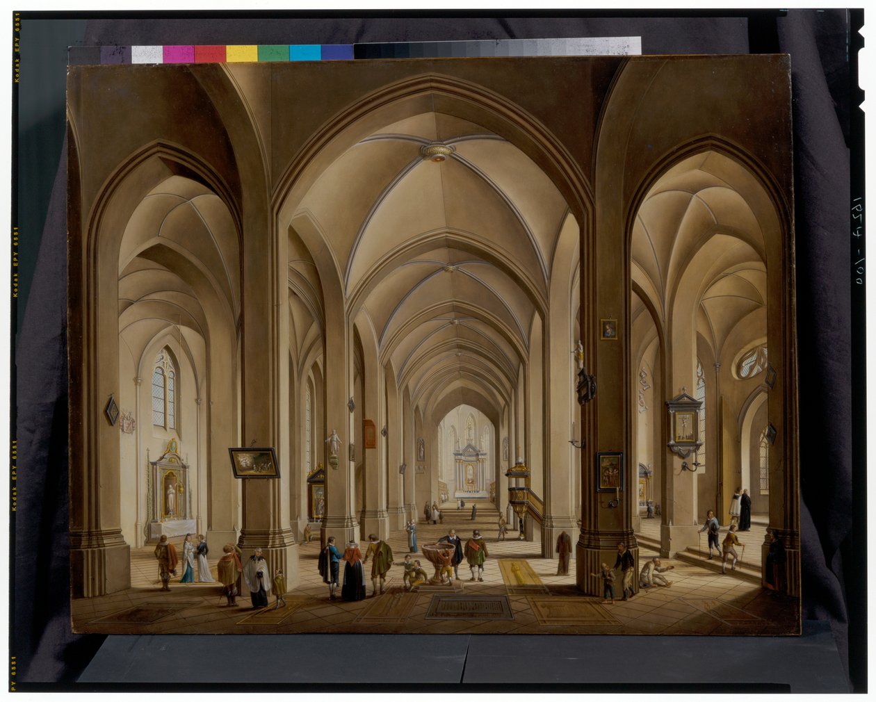 Kerkinterieur door Johann Ludwig Ernst Morgenstern