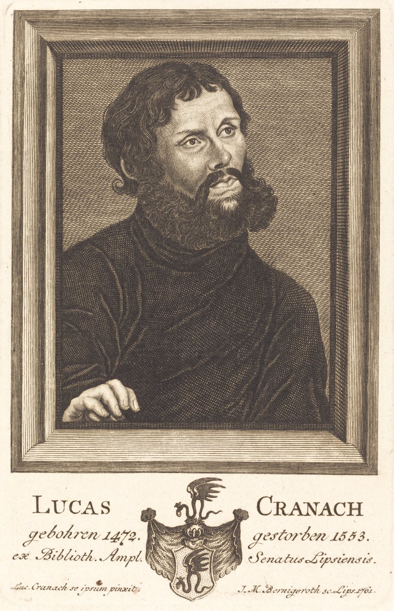 Lucas Cranach door Johann Martin Bernigeroth