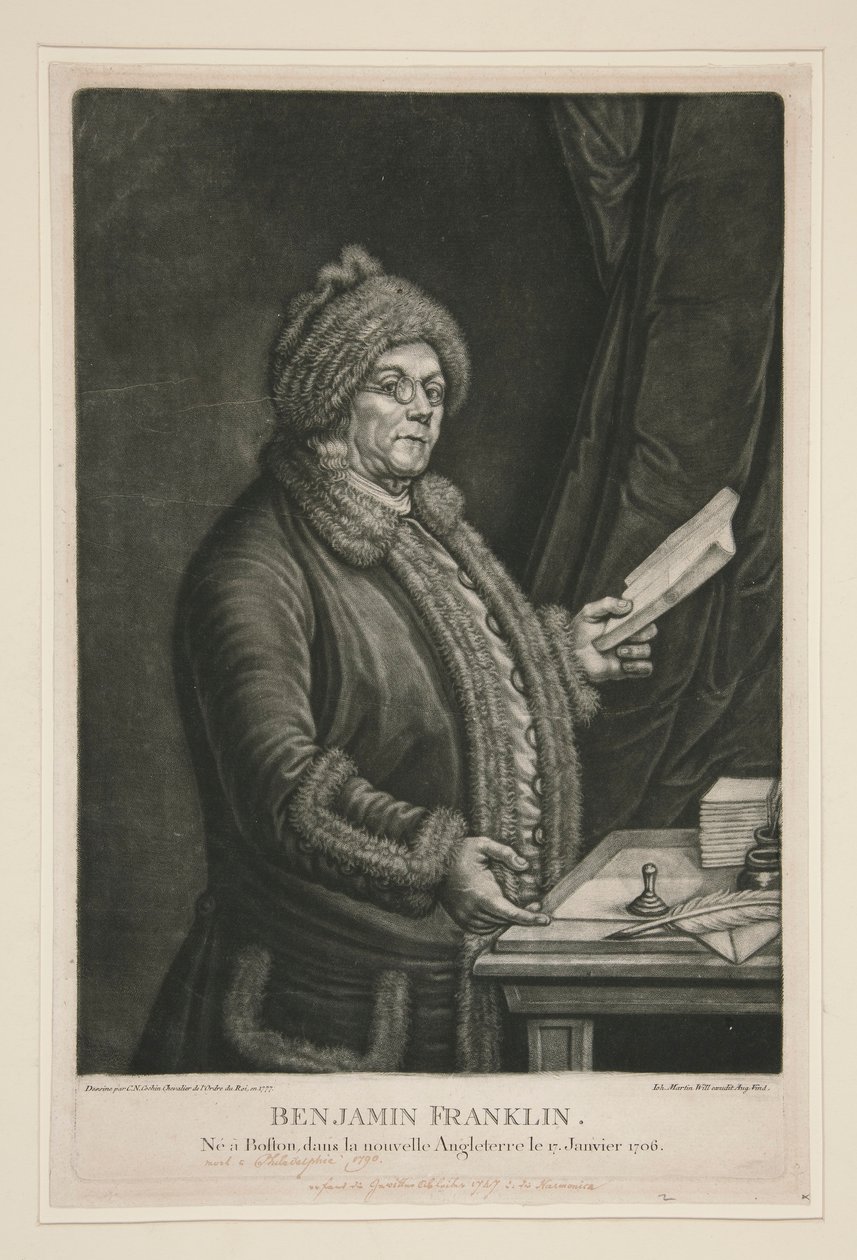 Benjamin Franklin door Johann Martin Will