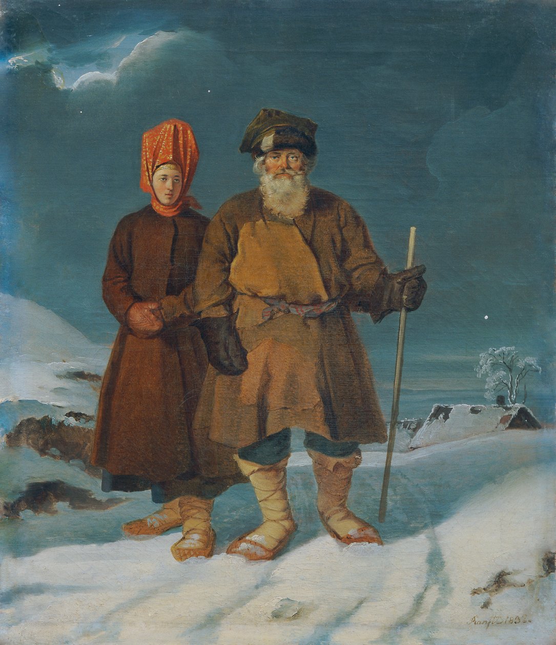 Russisch boerenpaar door Johann Matthias Ranftl