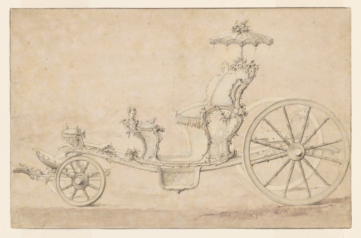 Ontwerp voor een cabriolet door Johann Michael Hoppenhaupt II