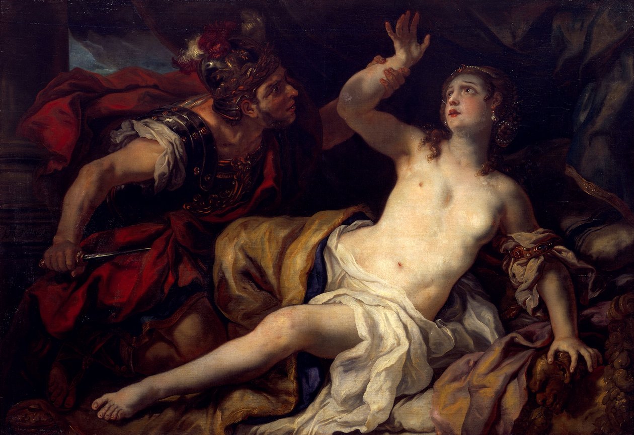 Tarquinius en Lucretia door Johann Michael Rottmayr