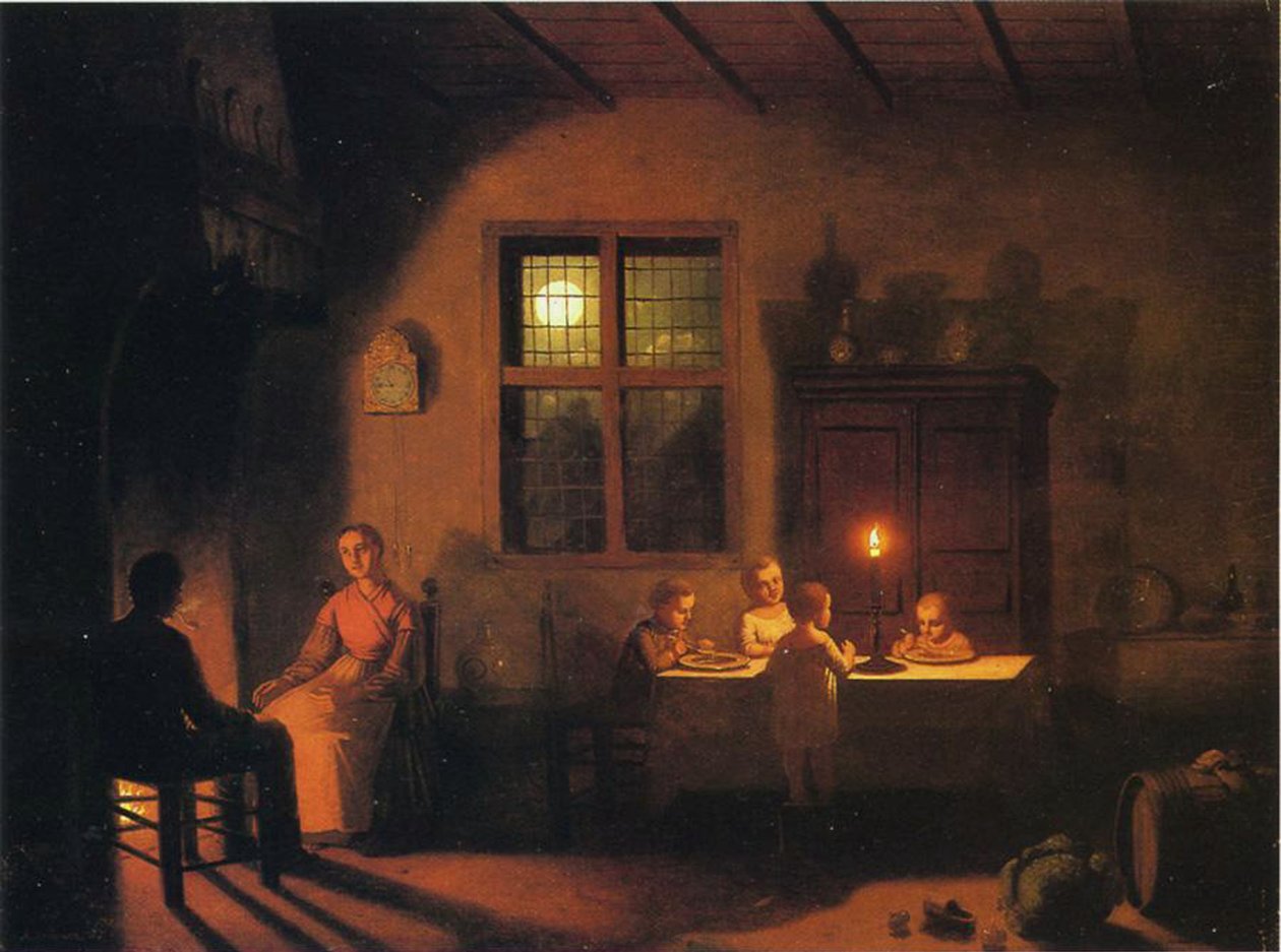 Avond thuis, 1867 door Johann Mongels Culverhouse