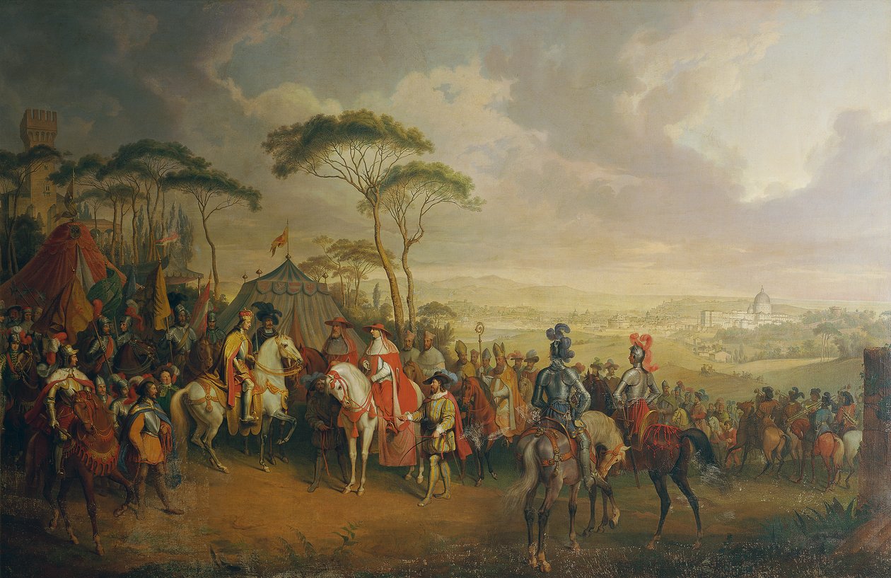 Intocht van keizer Frederik III in Rome door Johann Nepomuk Höchle