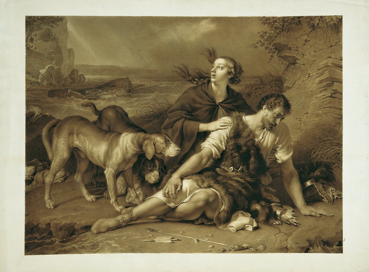Arindal en Daura door Johann Peter Krafft
