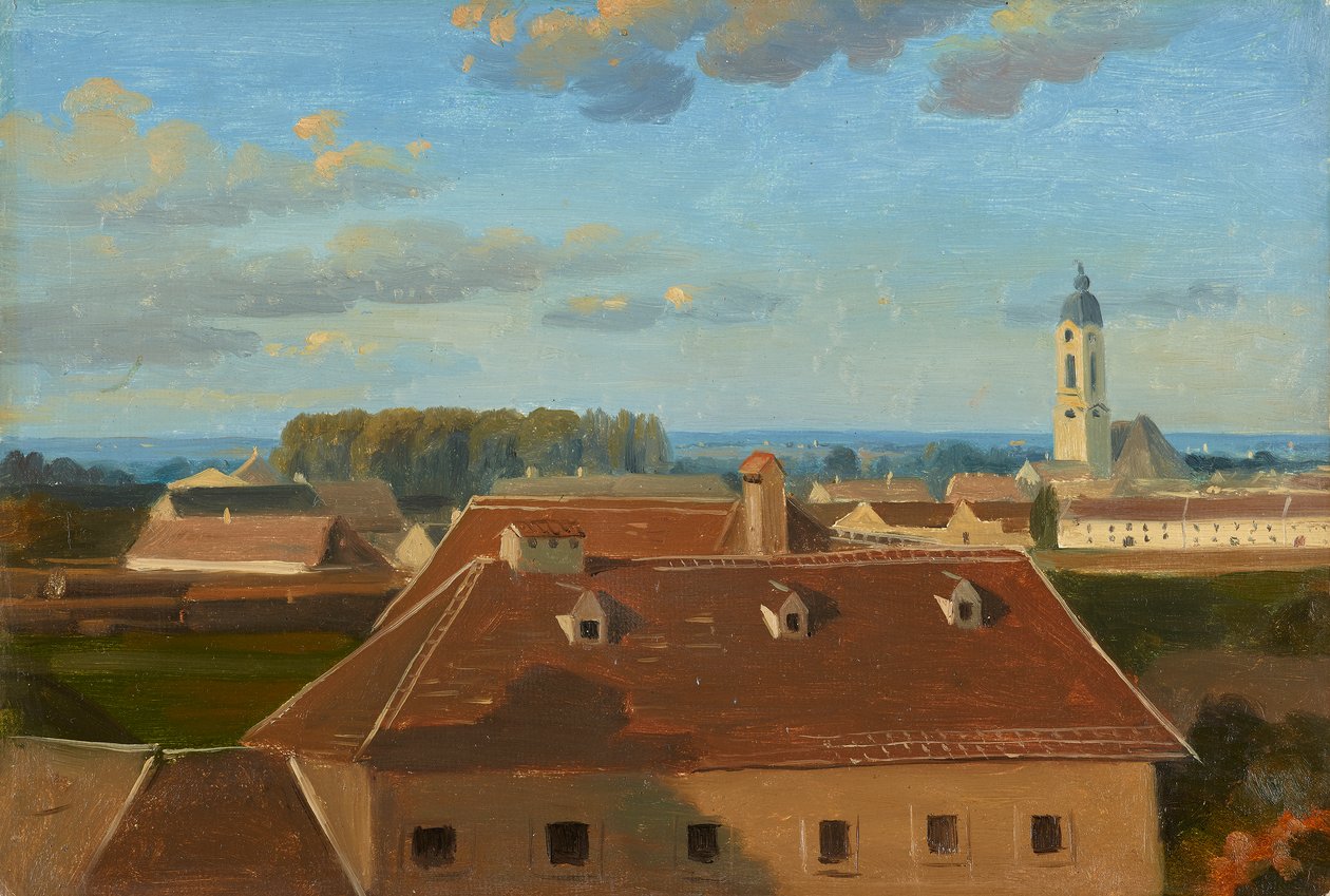 Uitzicht over het Schanzel naar Augarten door Johann Peter Krafft