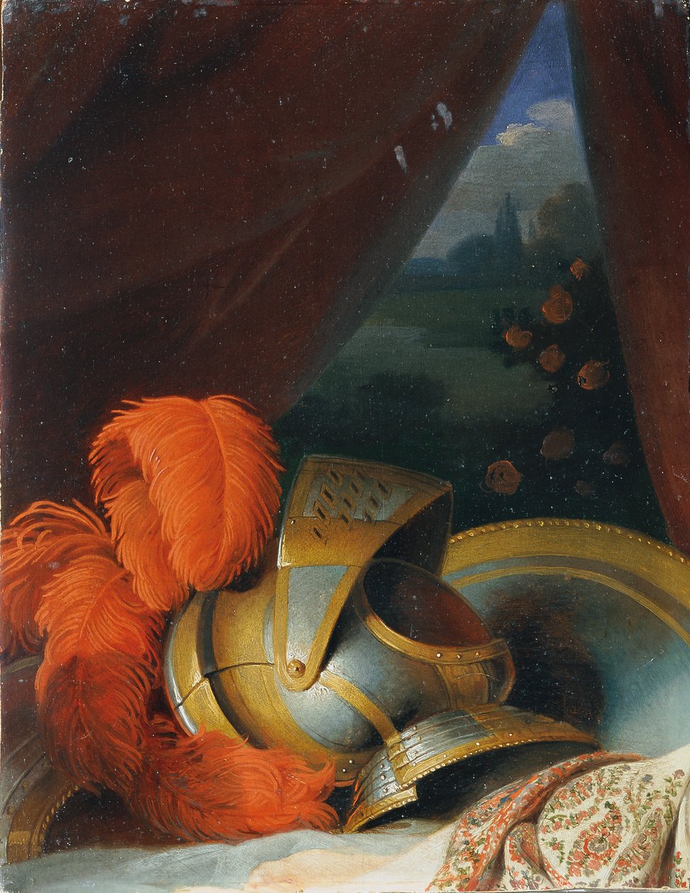 Helm en rond schild door Johann Peter Krafft