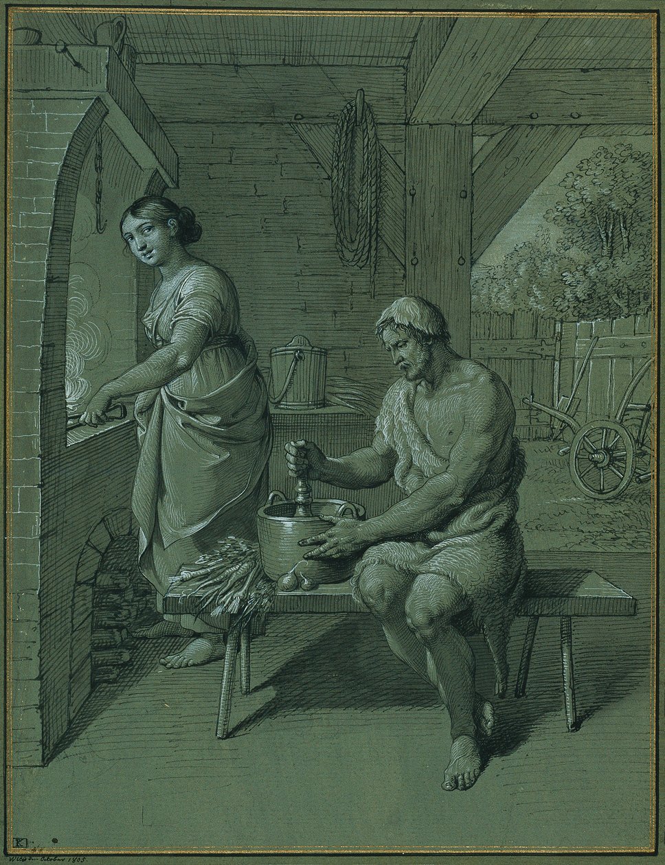 Hercules en Omphale door Johann Peter Krafft