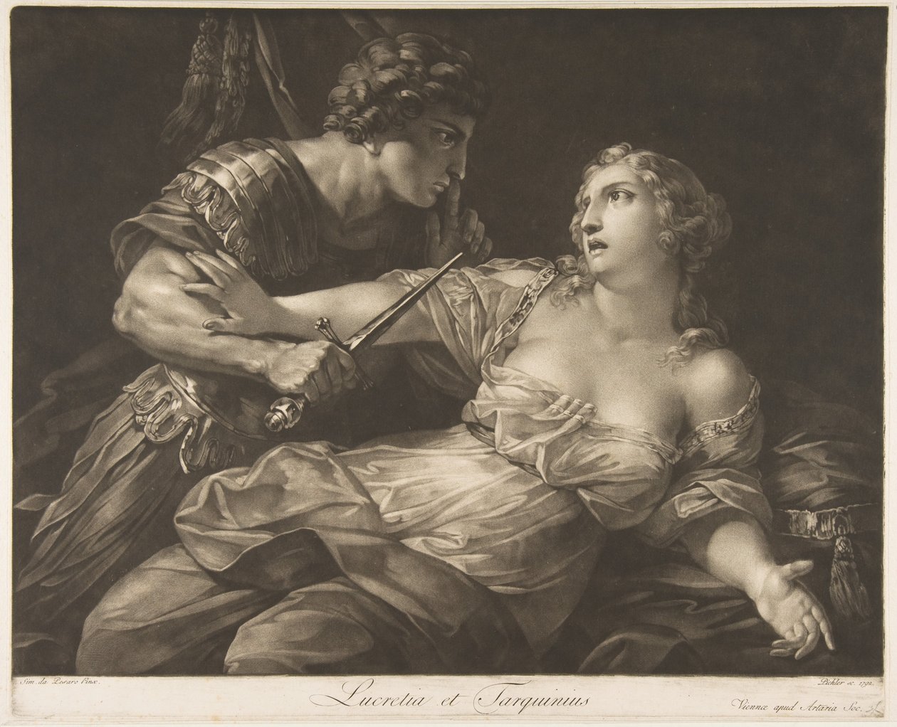 Tarquin en Lucretia, 1792 door Johann Peter Pichler