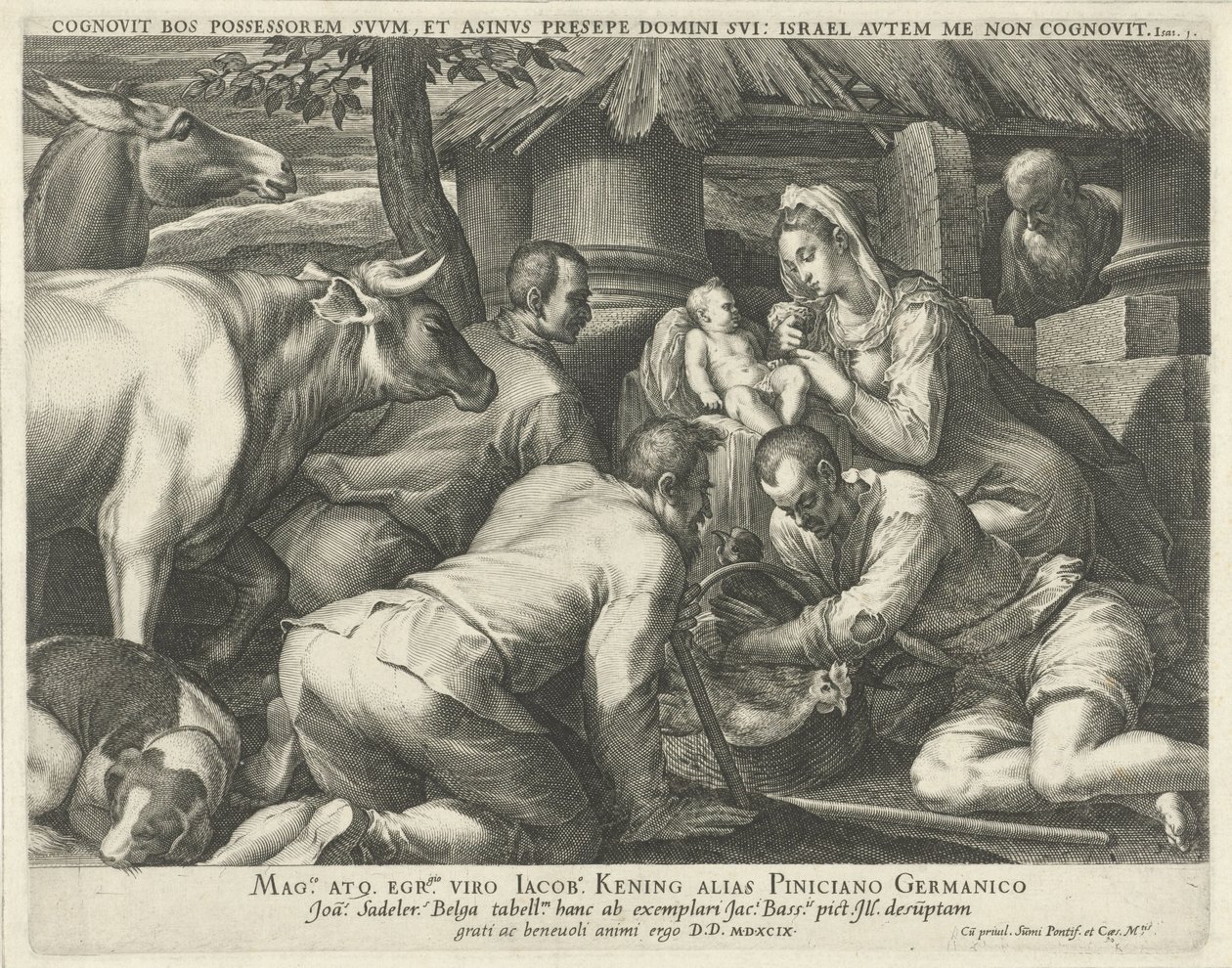 Aanbidding der herders door Johann Sadeler (I)