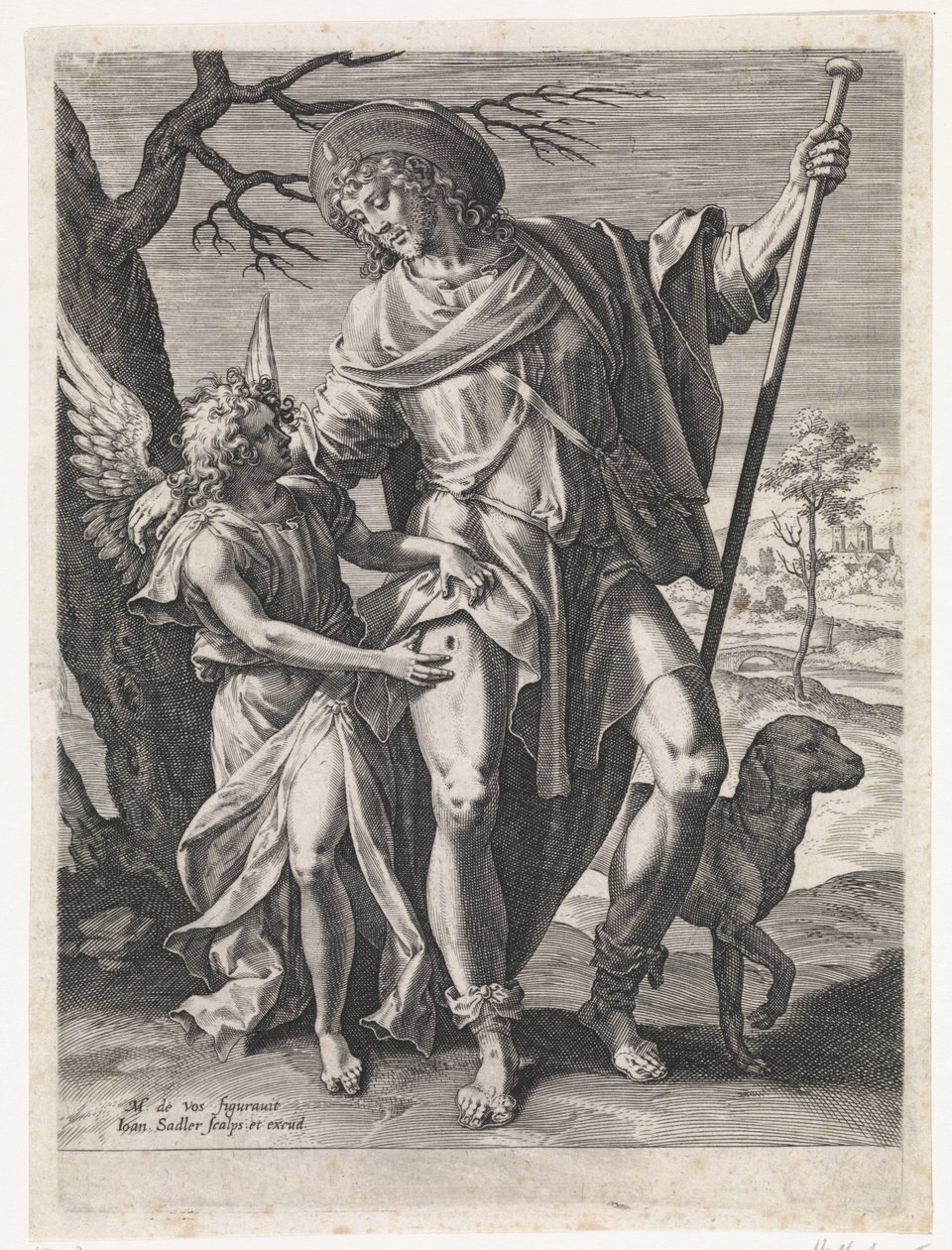 Heilige Rochus door Johann Sadeler (I)
