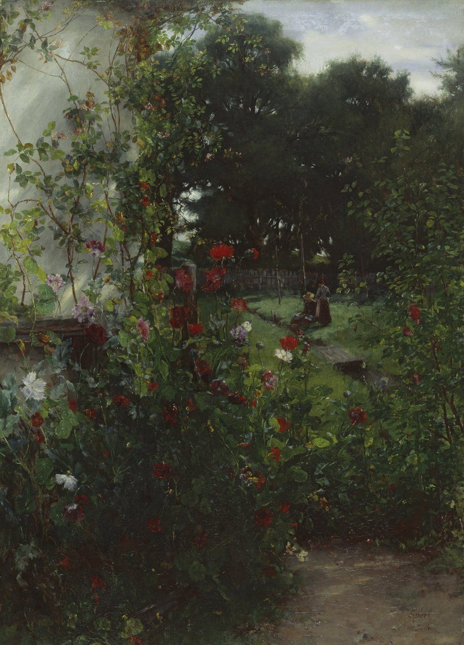 Weide voor Leibls atelier in Aibling door Johann Sperl