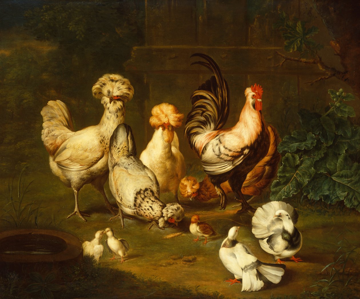 Pluimvee in een landschap door Johann Wenzel Peter
