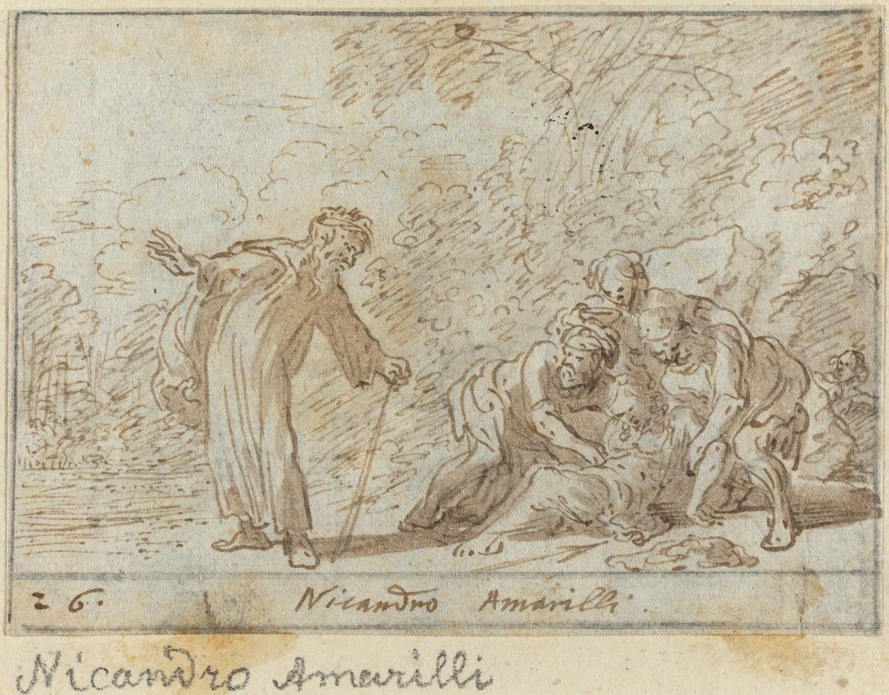 Nicandro en Amarilli door Johann Wilhelm Baur